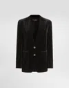 Dolce & Gabbana Smooth Velvet Jacket In Black
