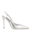 Dolce & Gabbana Snake Pattern High Heels In Silver