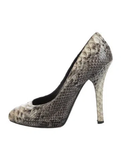 Pre-owned Dolce & Gabbana Snakeskin Animal Print Pumps In Neutral
