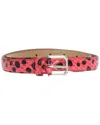 Dolce & Gabbana Pink Polka Snakeskin Silver Buckle Belt In Pink