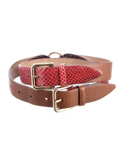 Pre-owned Dolce & Gabbana Snakeskin Waist Belt In Multi