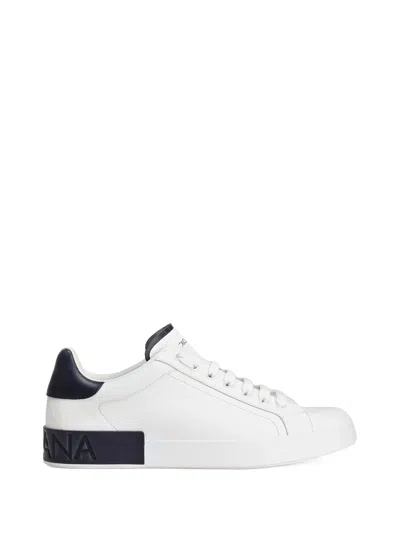 Dolce & Gabbana Portofino Sneakers With Embossed Logo In White