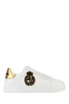 Dolce & Gabbana Iconic Leather Sneakers With Embroidered Crest And Luxurious Detailing