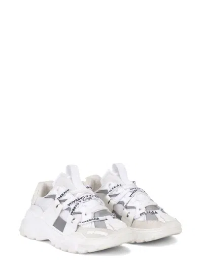 Dolce & Gabbana Kids' Sneaker Bassa Allacciata In White