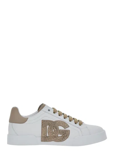 Dolce & Gabbana Port.light Strobel Sneakers In White