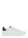 Dolce & Gabbana White Low Top Sneakers With Logo Lettering On The Tongue And Logo Detail On The Heel In Leather Woma