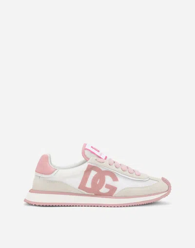 DOLCE & GABBANA MIXED-MATERIAL DG CUSHION SNEAKERS