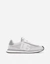 Dolce & Gabbana Man Grey Suede And Mesh Dg Aria Sneakers In Grigio