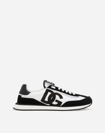 Dolce & Gabbana Mixed-material Dg Cushion Sneakers In Multicolore
