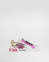 Dolce & Gabbana Sneaker In Dauphine Calfskin And Straw