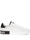 Dolce & Gabbana Portofino Leather Sneakers With Rubberized Logo Shoes In White