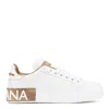 Dolce & Gabbana Women White Nappa Leather Portofino Sneakers In White