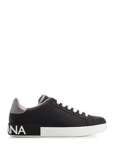 Dolce & Gabbana Logo-patch Low-top Sneakers In Black