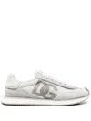 Dolce & Gabbana Two-tone Suede And Mesh Dg Aria Sneakers In Gray