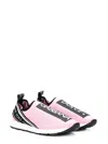 Dolce & Gabbana Pink Sorrento Mesh Sneakers In Pink