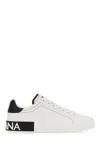 Dolce & Gabbana Portofino Leather Sneakers With Rubberized Logo Shoes