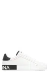 Dolce & Gabbana Portofino Leather Sneakers With Rubberized Logo Shoes