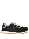 Dolce & Gabbana Dg Cushion Suede And Leather-trimmed Crocheted Sneakers