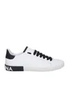 Dolce & Gabbana Portofino Leather Sneakers With Rubberized Logo Shoes