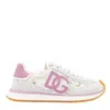 Dolce & Gabbana White Low Top With Lace Details And Dg Patch On The Side In Fabric And Suede Blend Woman In Multi