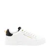 Dolce & Gabbana White Low Top Sneakers With Logo Lettering On The Tongue And Logo Detail On The Heel In Leather Woma