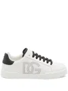Dolce & Gabbana White And Black Leather Sneakers In White