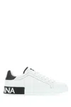 Dolce & Gabbana Portofino Leather Sneakers With Rubberized Logo Shoes