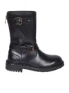 Dolce & Gabbana Horseride Leather Mid-calf Boots In Black
