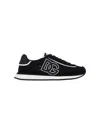 Dolce & Gabbana Dg Cushion Lace-detailed Suede Sneakers Shoes In Black