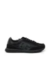 Dolce & Gabbana Low-top Nylon Sneakers With Leather Inserts In Black