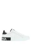 Dolce & Gabbana Portofino Leather Sneakers With Rubberized Logo Shoes