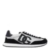 Dolce & Gabbana Multicolor Mesh And Split Leather Cushion Sneakers In Black