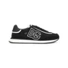 Dolce & Gabbana Dg Cushion Lace-detailed Suede Sneakers Shoes In Black