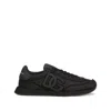 Dolce & Gabbana Low-top Nylon Sneakers With Leather Inserts In Brown