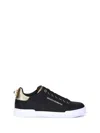 Dolce & Gabbana Black Low Top Sneakers With Logo Lettering On The Tongue And Logo Detail On The Heel In Leather Woma In Multi