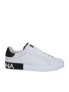 Dolce & Gabbana Portofino Leather Sneakers With Rubberized Logo Shoes