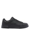 Dolce & Gabbana Portofino Light Black Sneakers With Logo Patch On The Tongue And Tonal Logo Lettering On The Heel In In Black