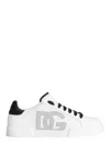 Dolce & Gabbana White And Black Leather Sneakers