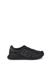 Dolce & Gabbana Low-top Nylon Sneakers With Leather Inserts In Black