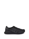 Dolce & Gabbana Low-top Nylon Sneakers With Leather Inserts In Black