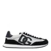Dolce & Gabbana Multicolor Mesh And Split Leather Cushion Sneakers In Black