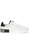 Dolce & Gabbana Portofino Leather Sneakers With Rubberized Logo Shoes