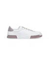 Dolce & Gabbana Portofino Yatch Sneakers In Calfskin Color White And Dove Grey In White