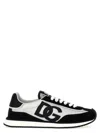 Dolce & Gabbana Low-top Mesh Sneakers With Suede Inserts In Black