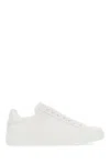 Dolce & Gabbana Classic Black Leather Portofino Sneakers For Men In White
