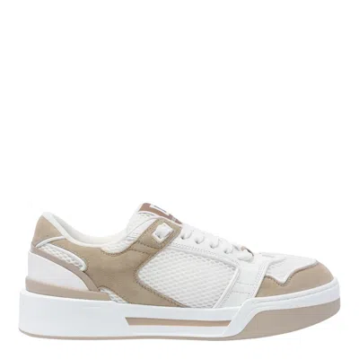 Dolce & Gabbana 'new Roma' White Leather Sneakers Man In Multicolor
