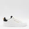 Dolce & Gabbana White Low Top Sneakers With Logo Lettering On The Tongue And Logo Detail On The Heel In Leather Woma