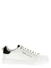 Dolce & Gabbana White Low Top Sneakers With Logo Lettering On The Tongue And Logo Detail On The Heel In Leather Woma