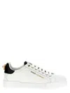Dolce & Gabbana White Low Top Sneakers With Logo Lettering On The Tongue And Logo Detail On The Heel In Leather Woma