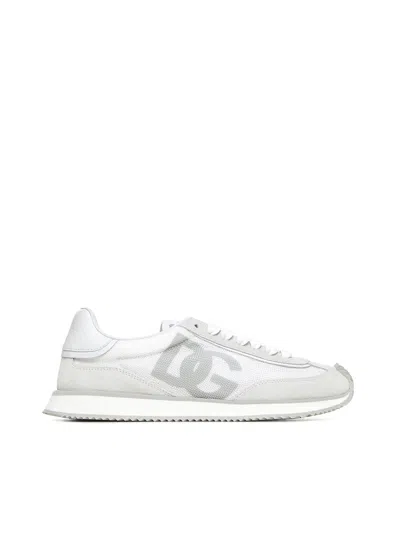 Dolce & Gabbana Mixed-material Dg Cushion Sneakers In White